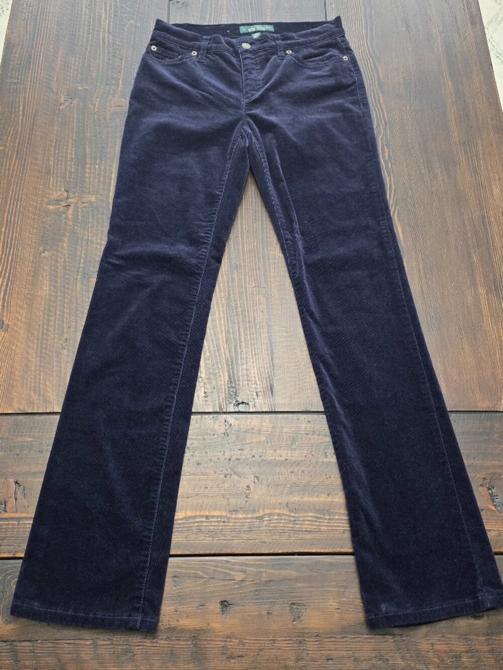 LRL Lauren Jeans Women’s Classic Straight Corduroy Purple Pants Size 4 Stretch